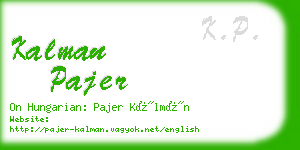 kalman pajer business card